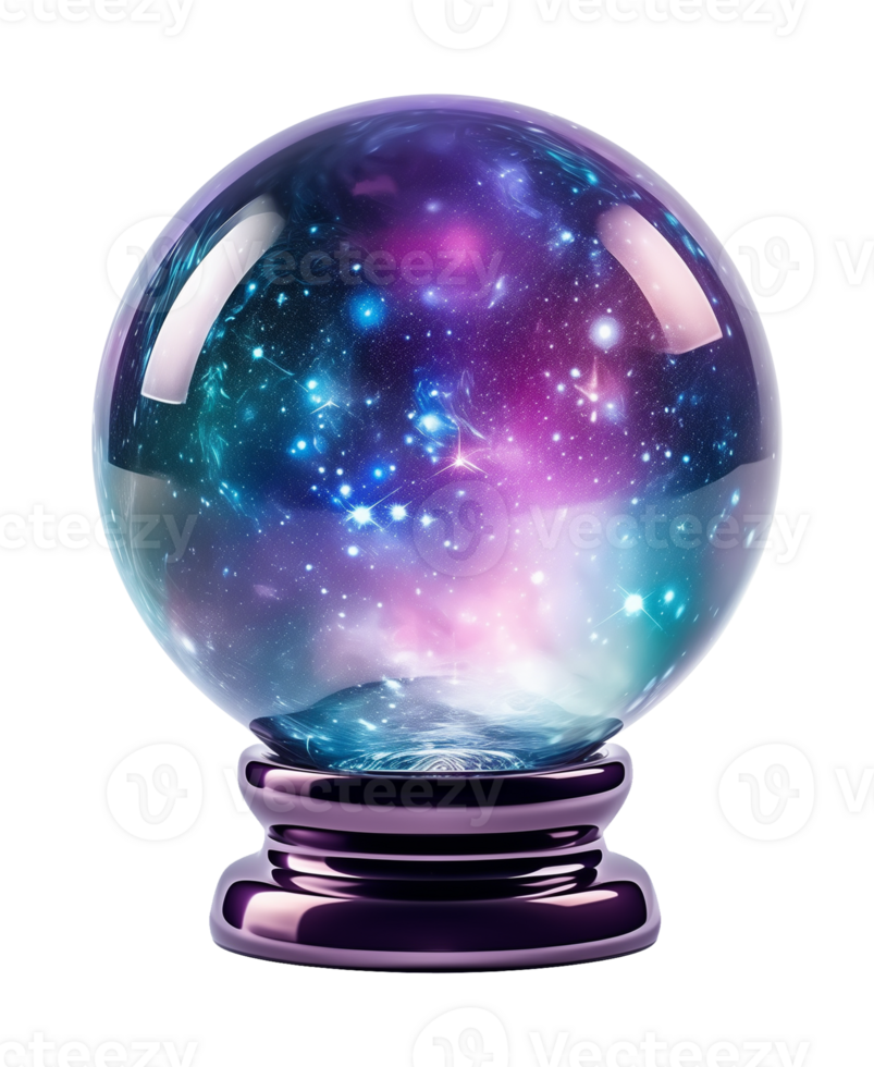 Crystal Ball Showing Galaxy Isolated on Transparent Background png