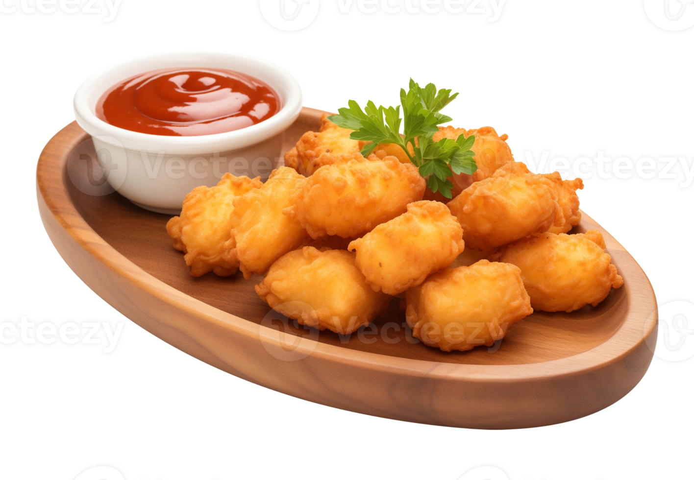 Tater Tots with Dipping Sauce Isolated on Transparent Background png