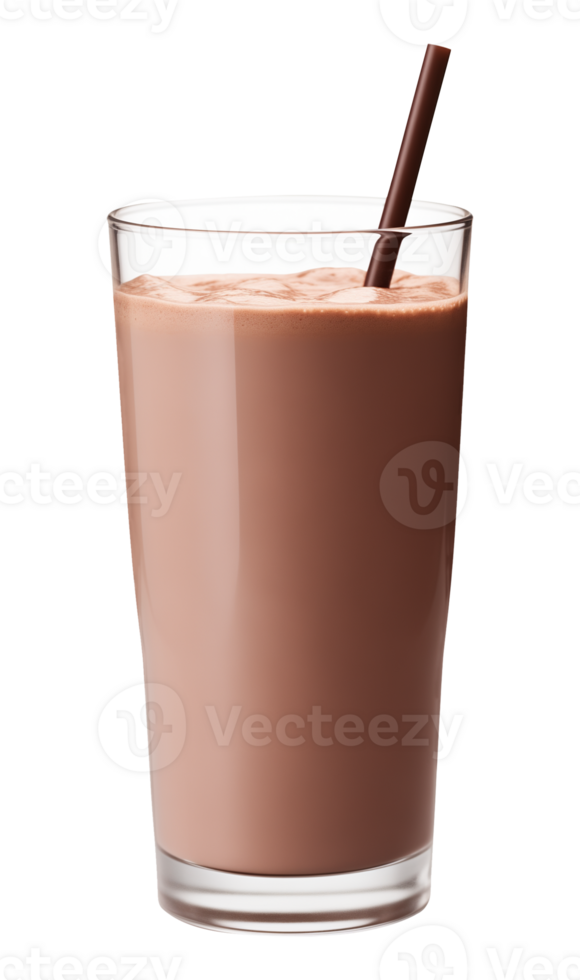 Glass of Chocolate Milk Drink Isolated on Transparent Background png