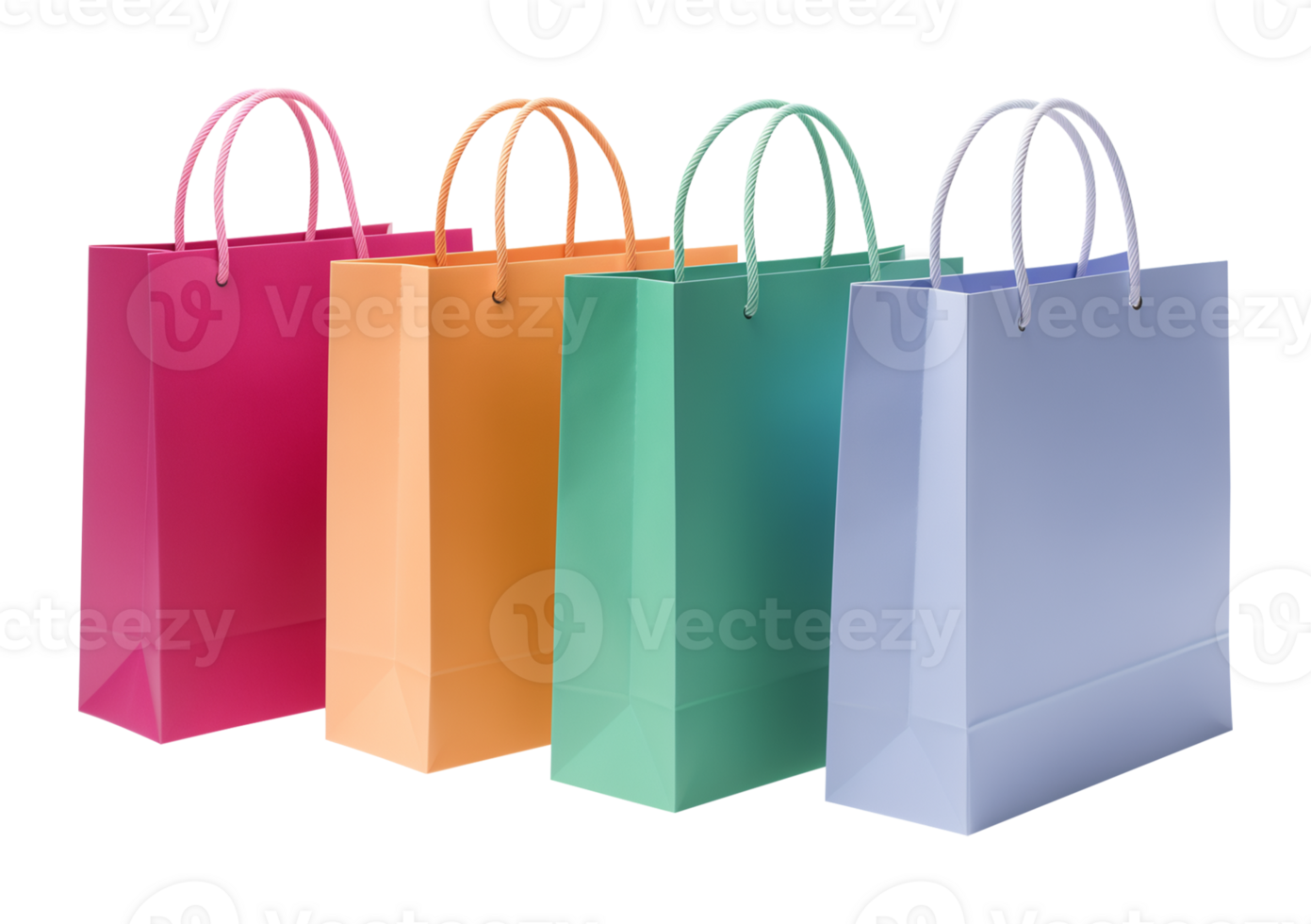 Colorful Shopping Bags Isolated on Transparent Background png