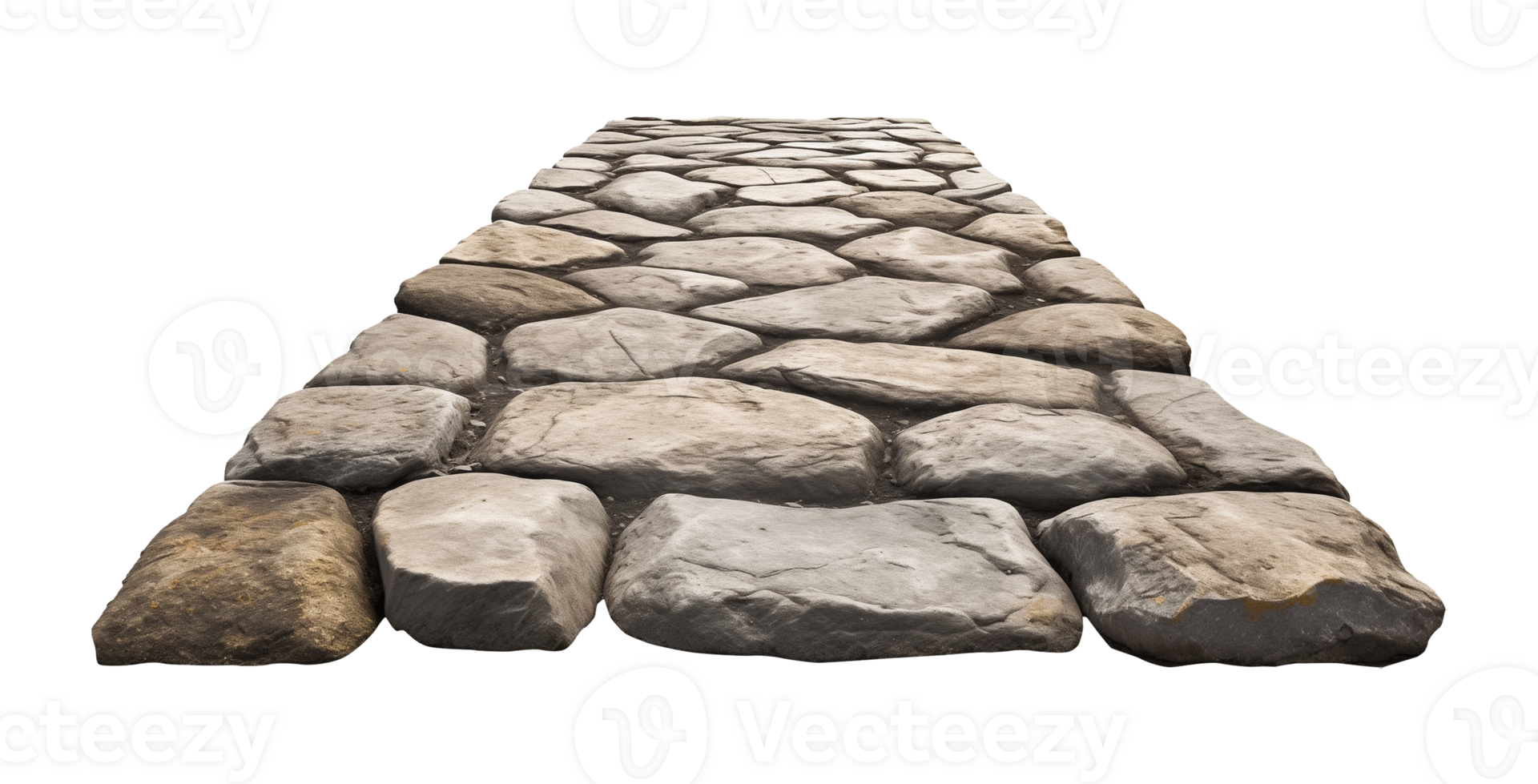 Stone Road Front View Isolated on Transparent Background png