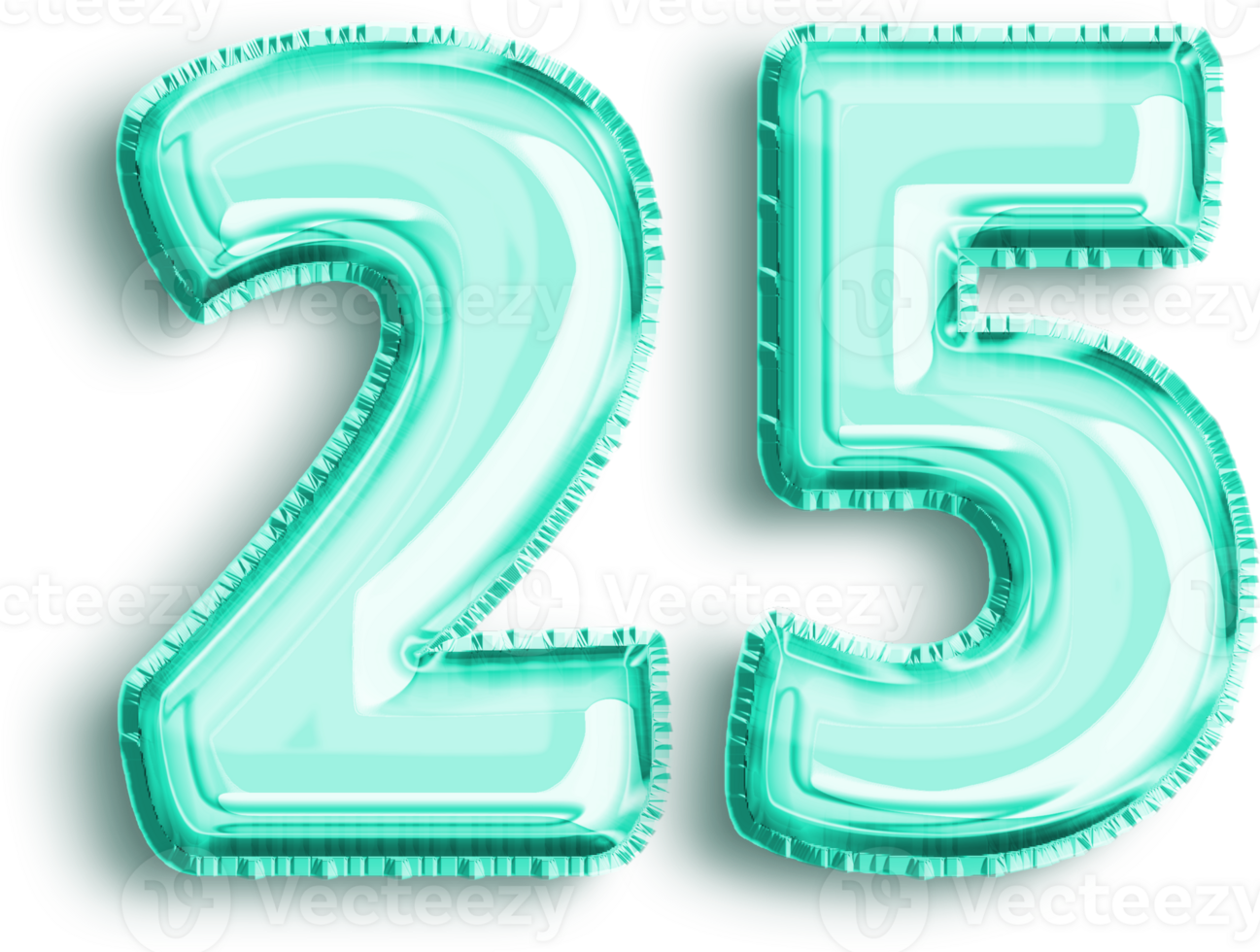 Turquoise Foil Balloon Number 25 png