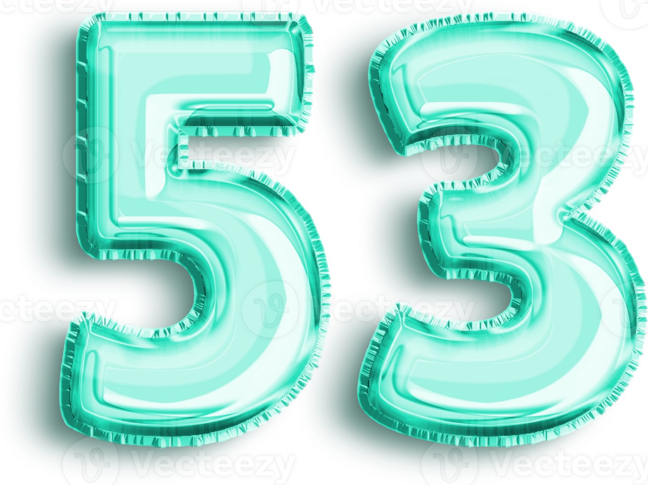 Turquoise Foil Balloon for Anniversary Number 53 png