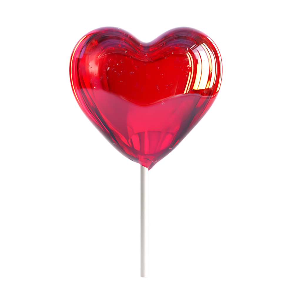 Heart-Shaped Lollipop against a transparent background png
