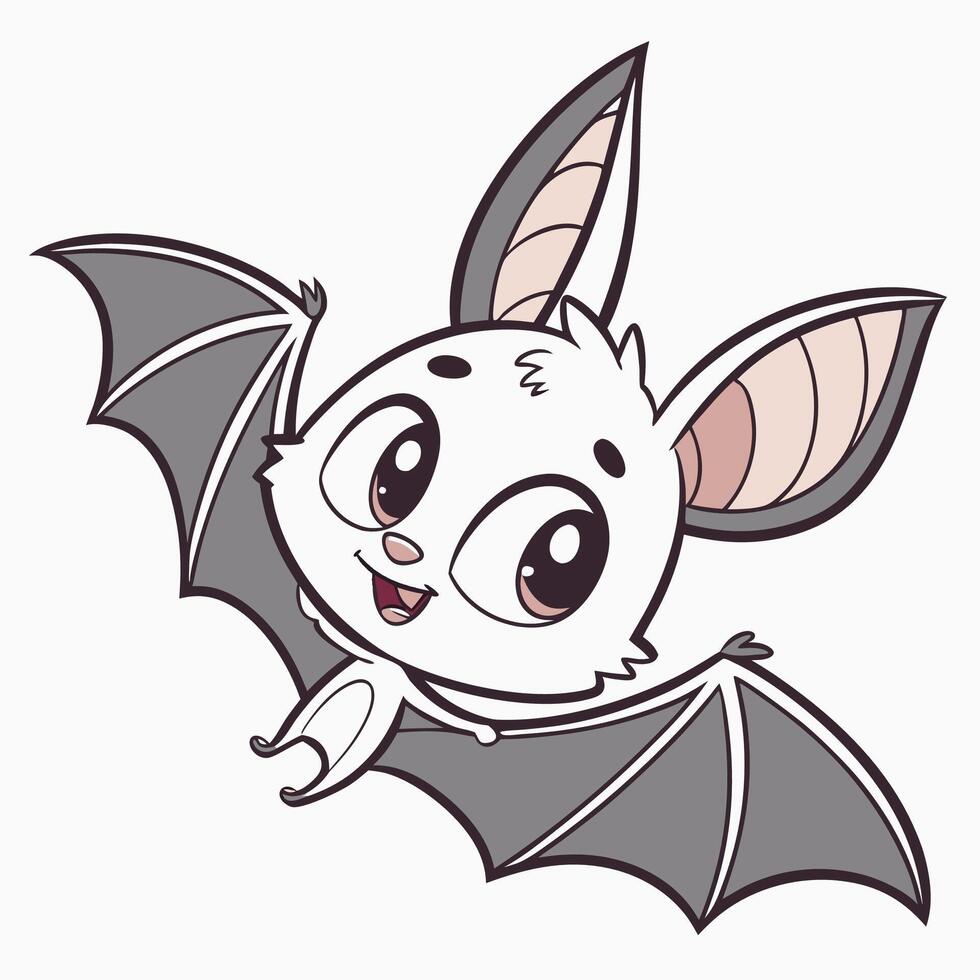 a cartoon bat with big eyes and ears vector