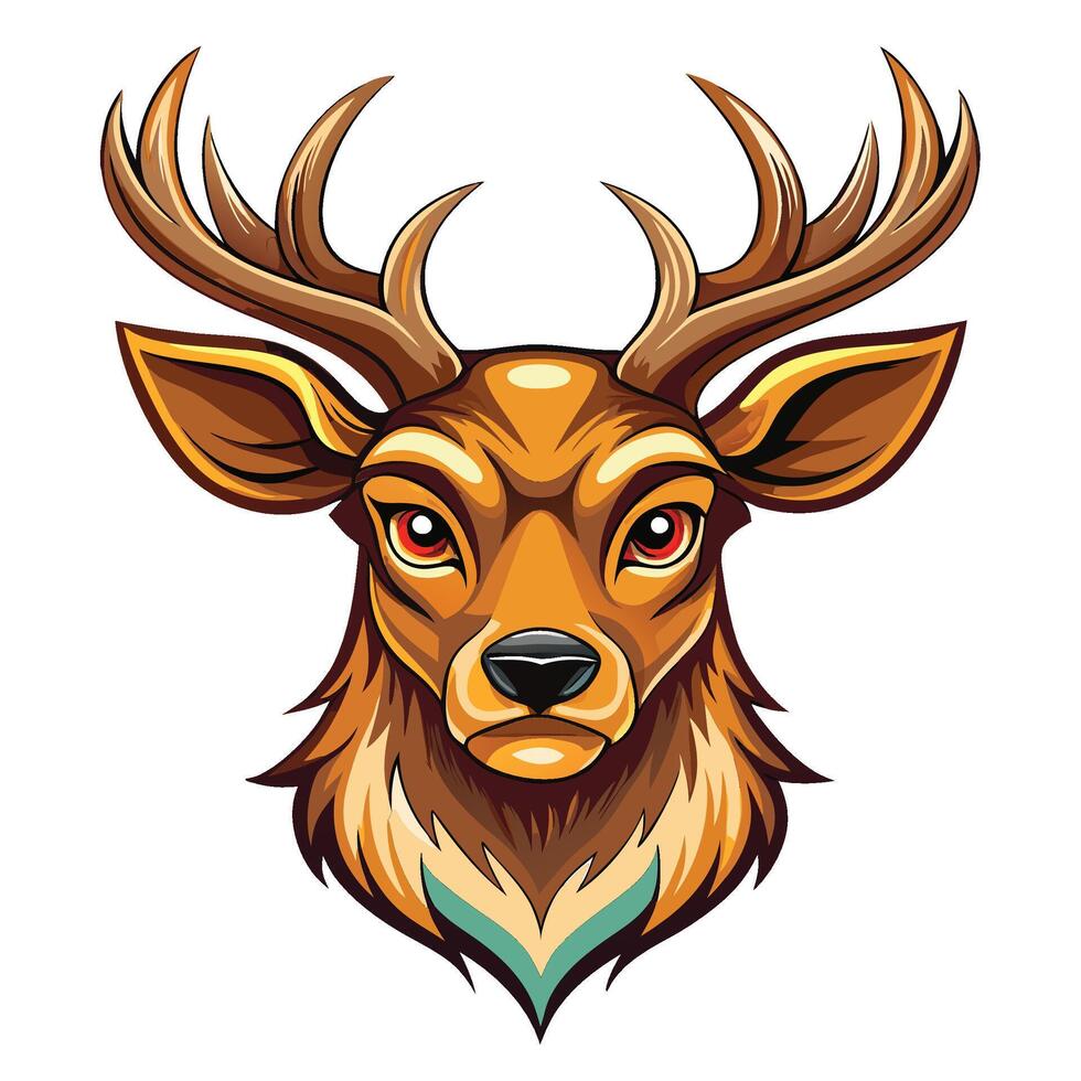 head of deer white background illustration vector