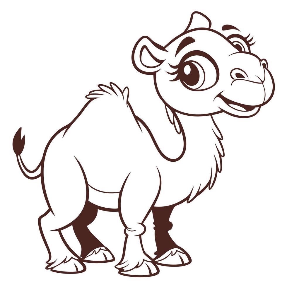 cartoon camel with big eyes and smile vector
