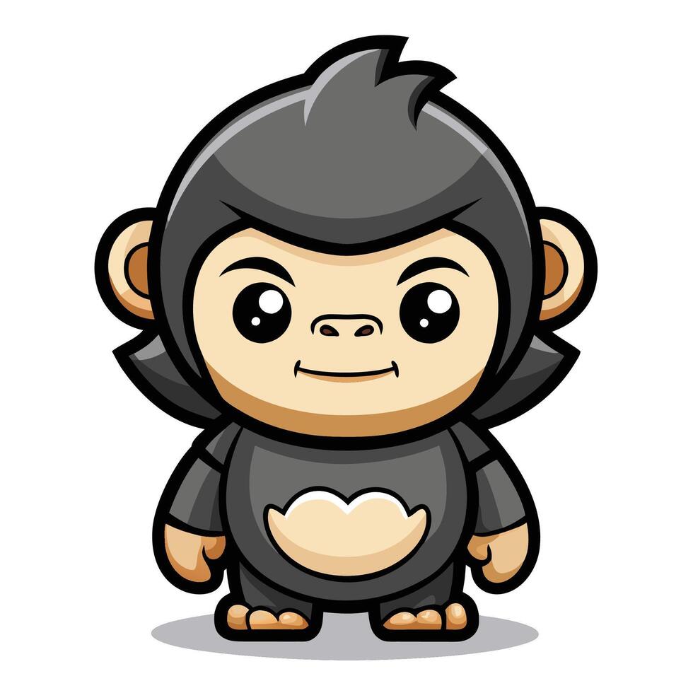 a cartoon monkey in a black suit vector