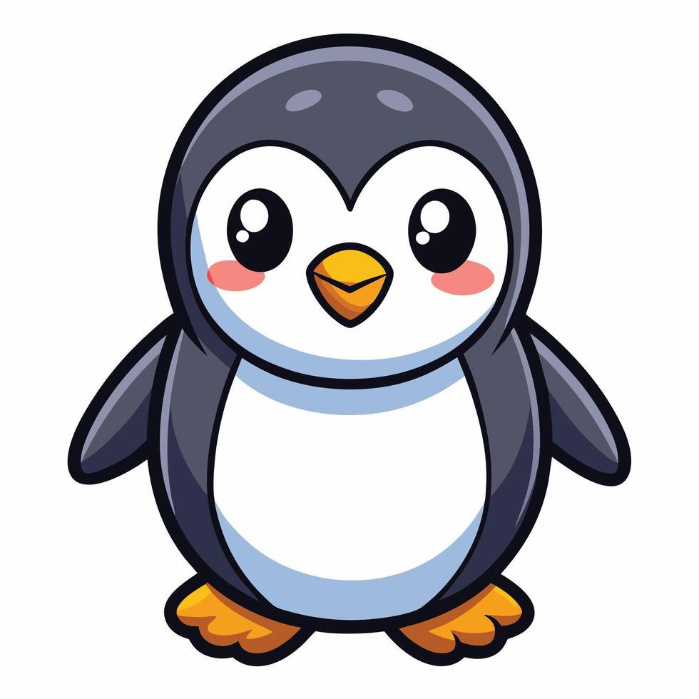 penguin white background vector