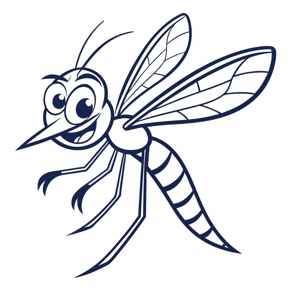 a cartoon mosquito with a big smile vector