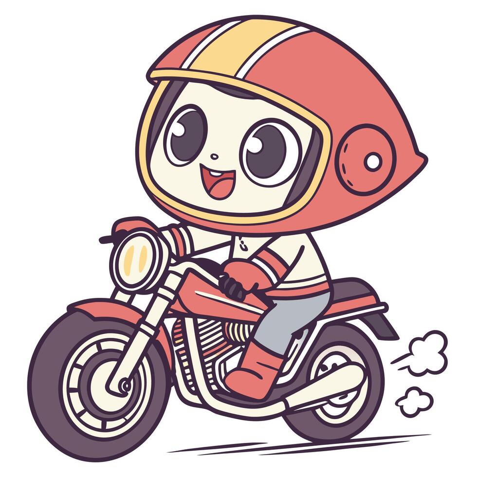 cartoon character riding motorcycle white background white background white background white background vector