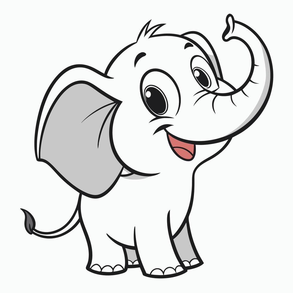 elephant is standing with its trunk out vector
