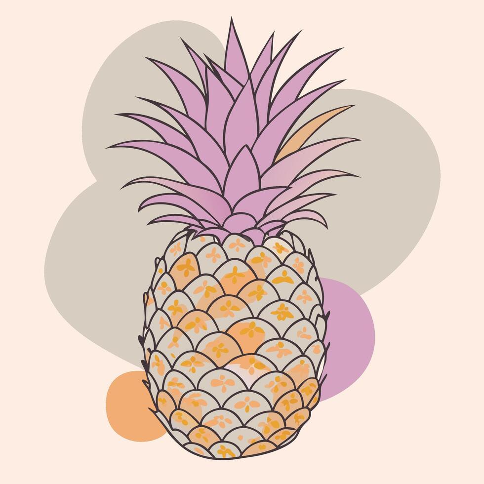a pineapple is shown in a colorful background vector