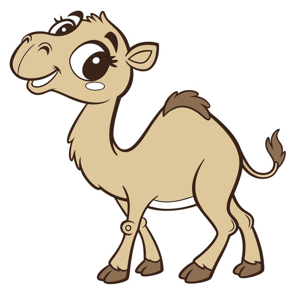 cartoon camel white background vector
