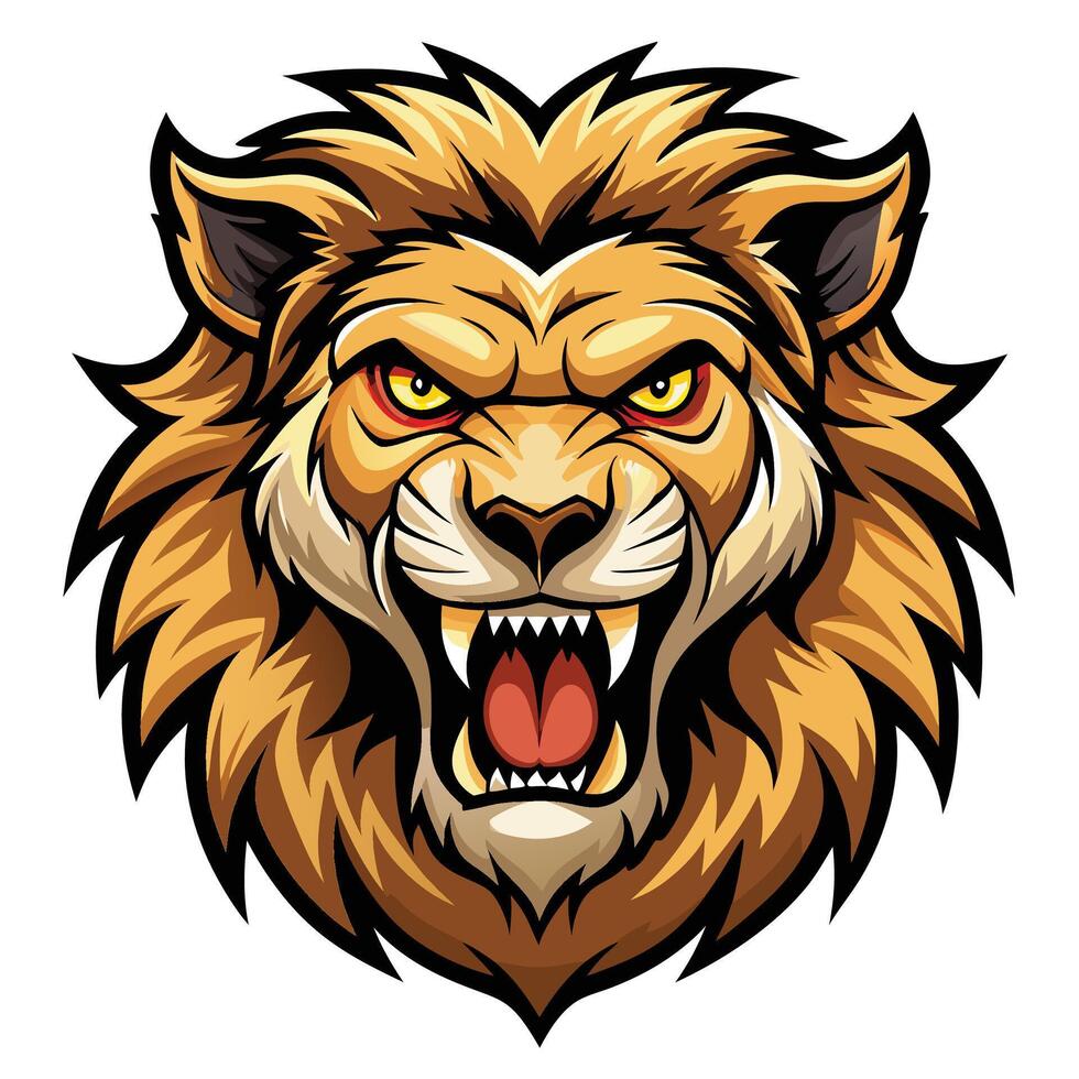 lion head mascot mascot head illustration white background white background white background vector