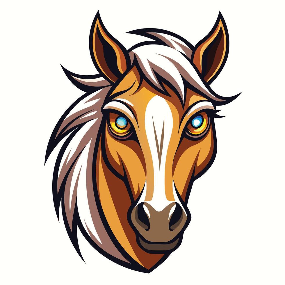 head of a horse with blue eyes vector