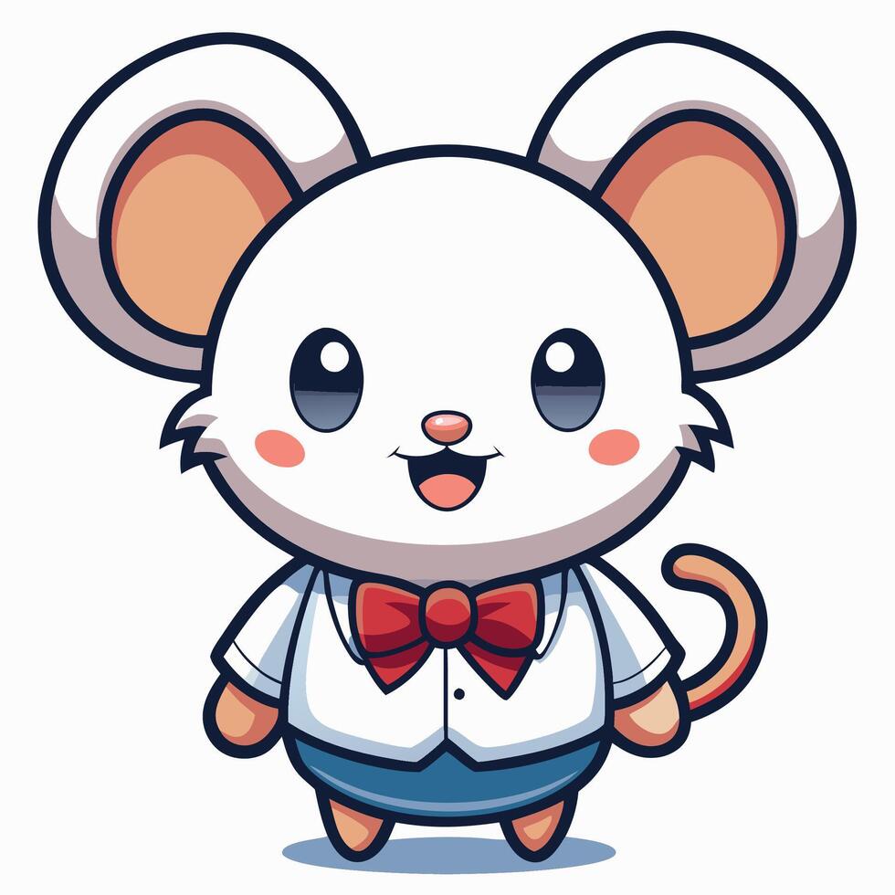 a cartoon mouse wearing a bow tie and shirt vector