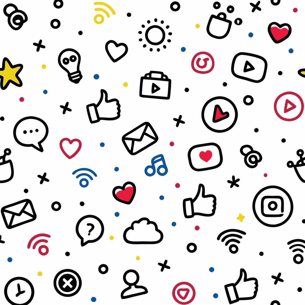 social media icons and symbols .on white background vector