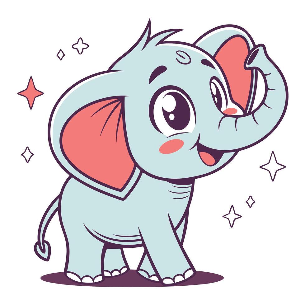 cute cartoon elephant illustration , white background vector