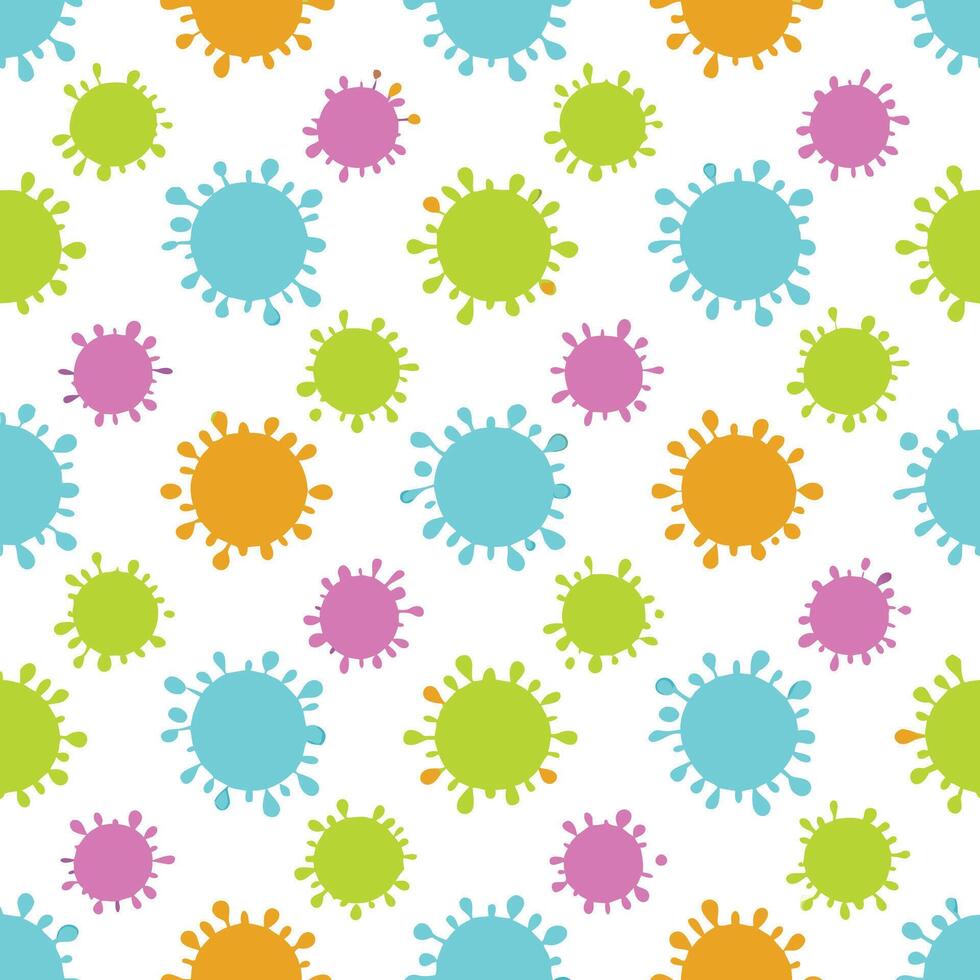 seamless pattern with colorful dots white background vector