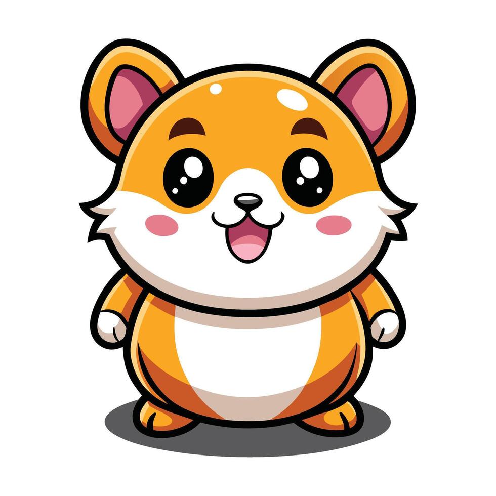 a cartoon corgi with big eyes and a smile vector