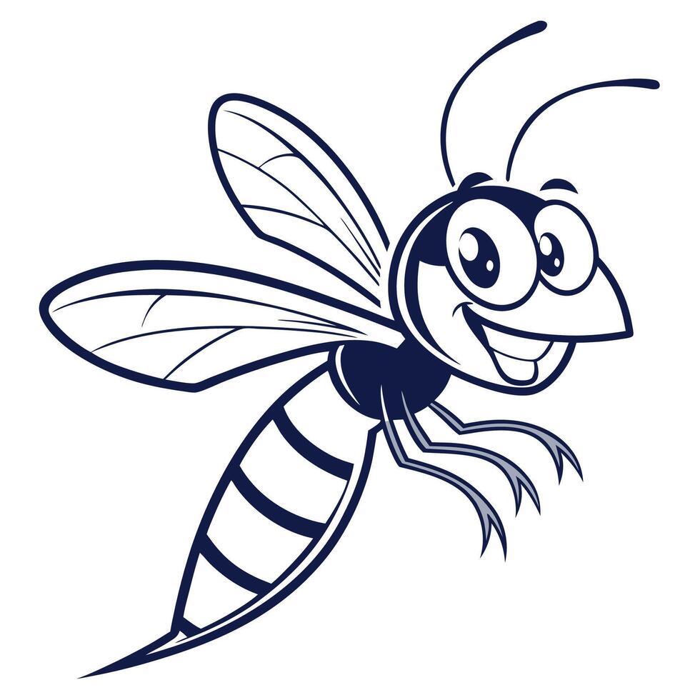 a cartoon wasp with a smile on its face vector