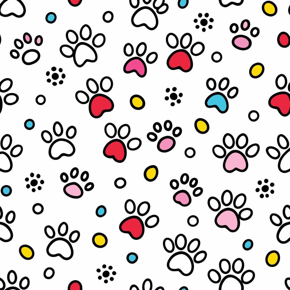 seamless pattern with prints and white background vector