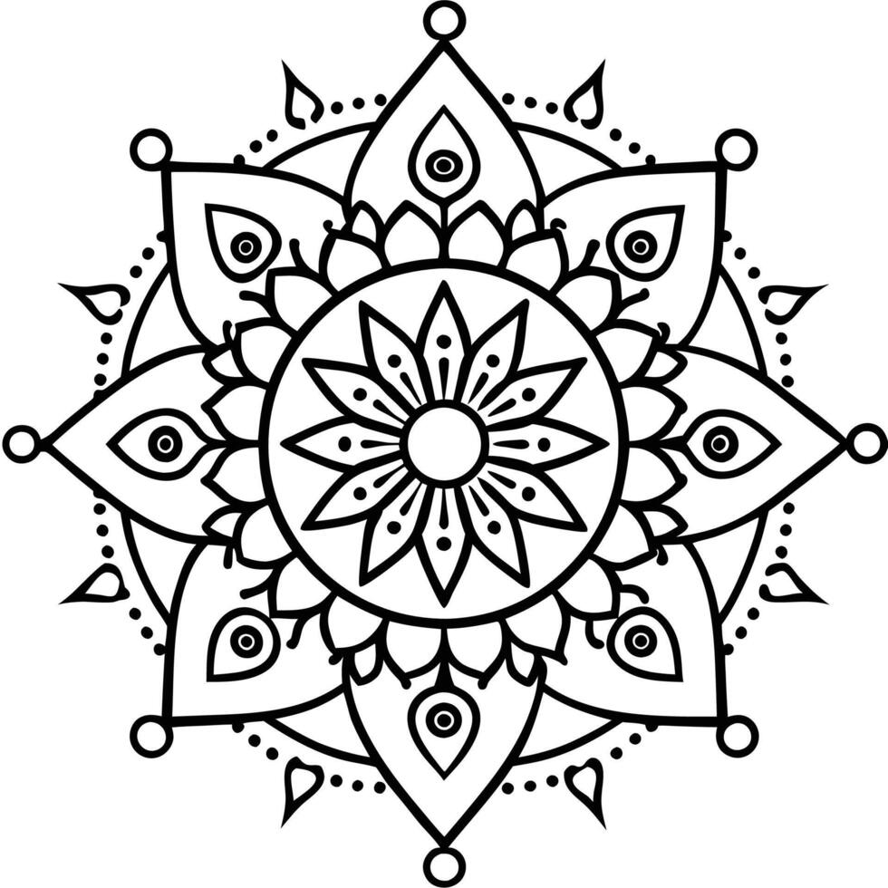 black white mandala design white background vector