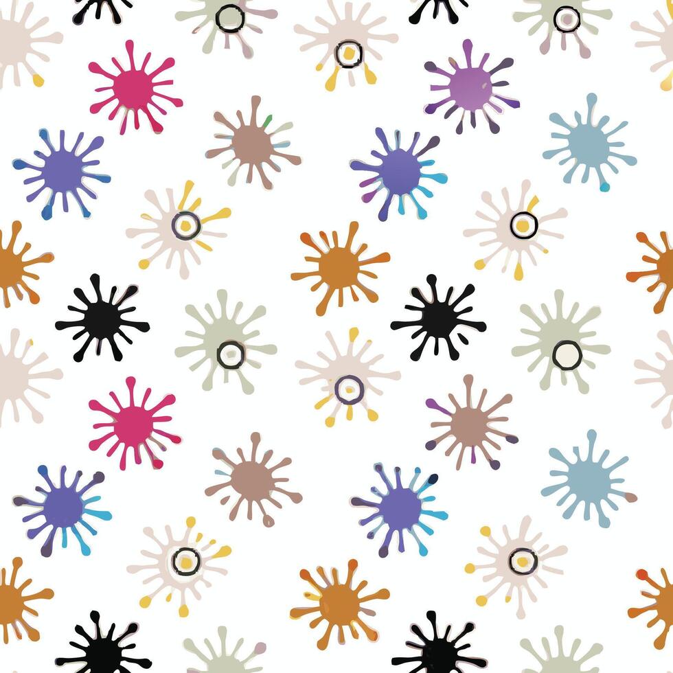 Colorful abstract splatter paint seamless pattern background. vector