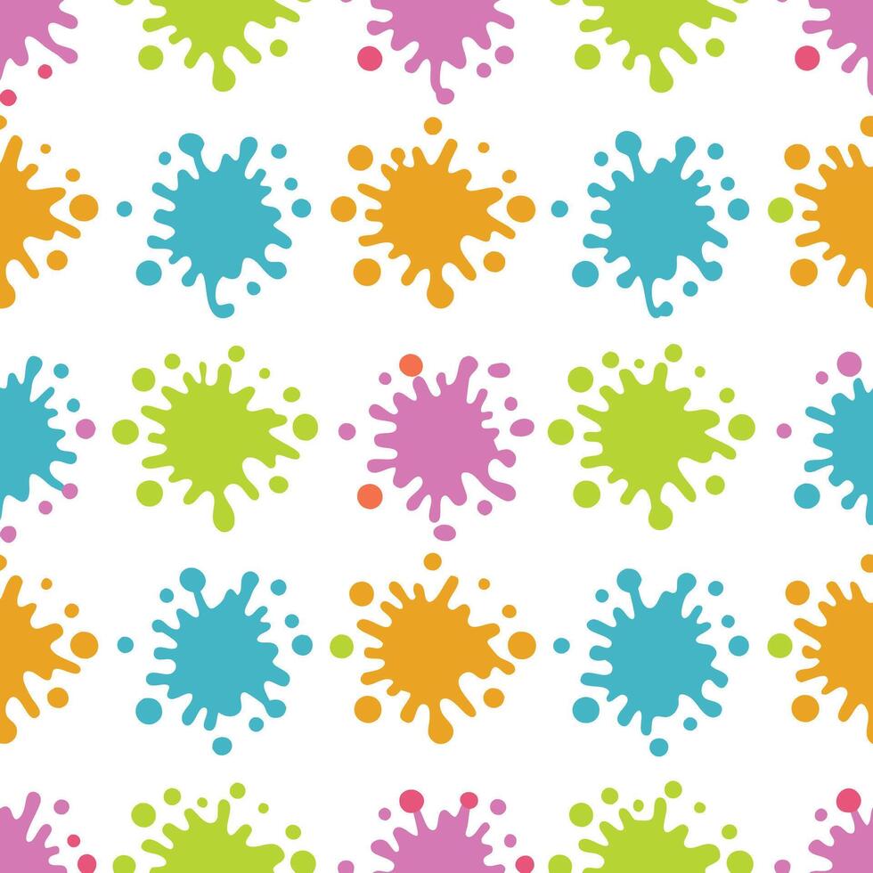 Colorful paint splatter seamless pattern background. vector