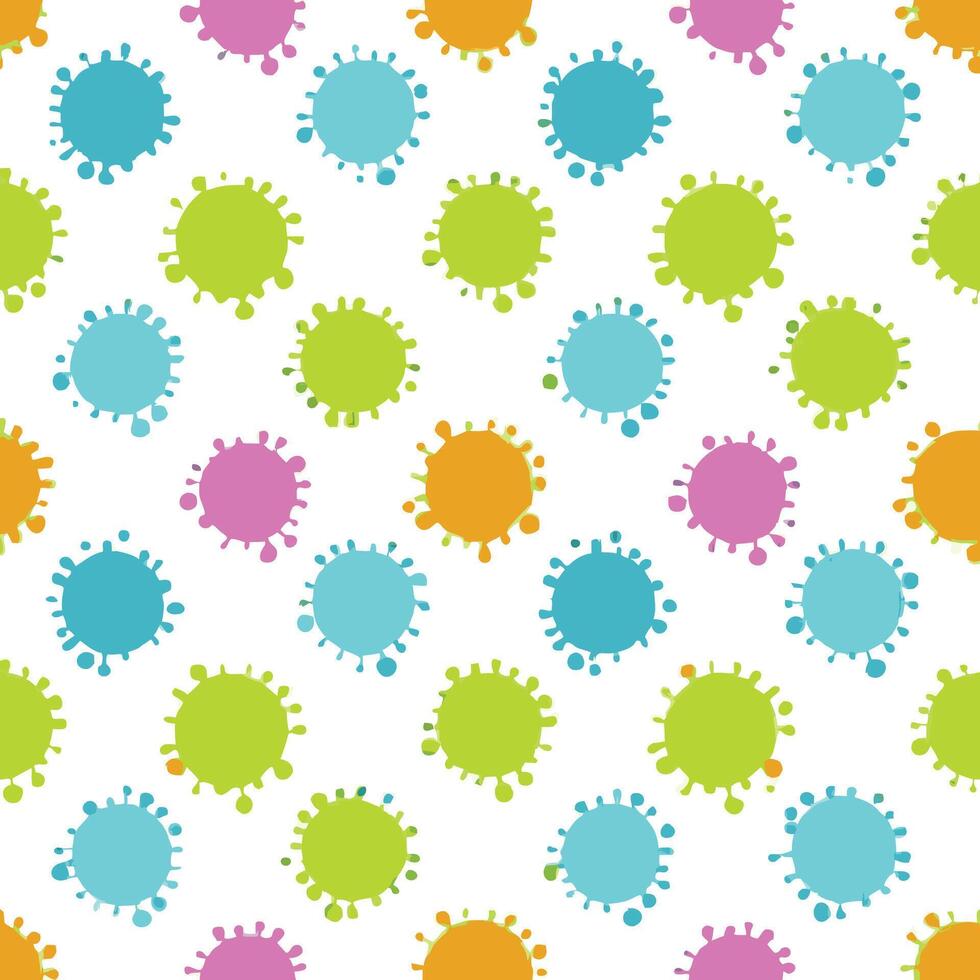 Colorful paint splatters seamless pattern. vector