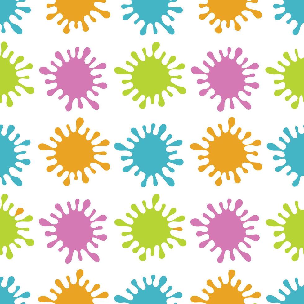 colorful splashes pattern Cheerful and unique illustrations with cute characters and bright purple colors. vector