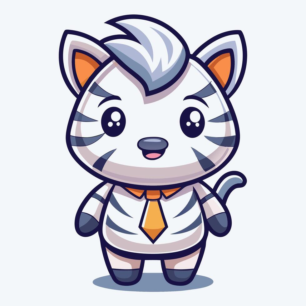 a cartoon tiger wearing a tie and tie vector
