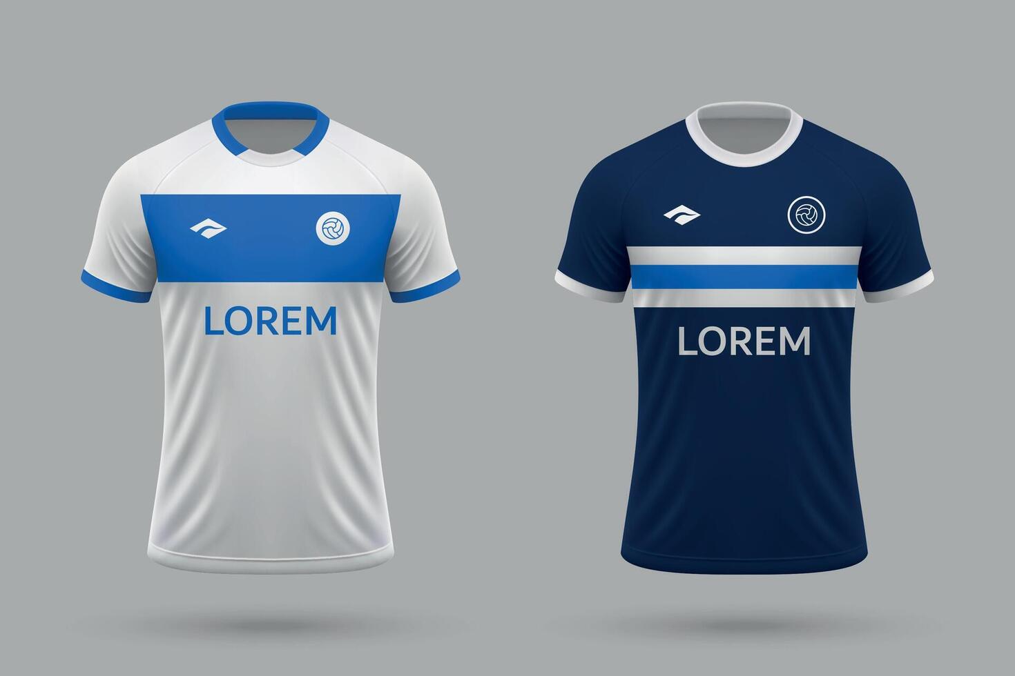 3d realistic soccer home and away jersey in Universidad Catolica style, football kit template vector