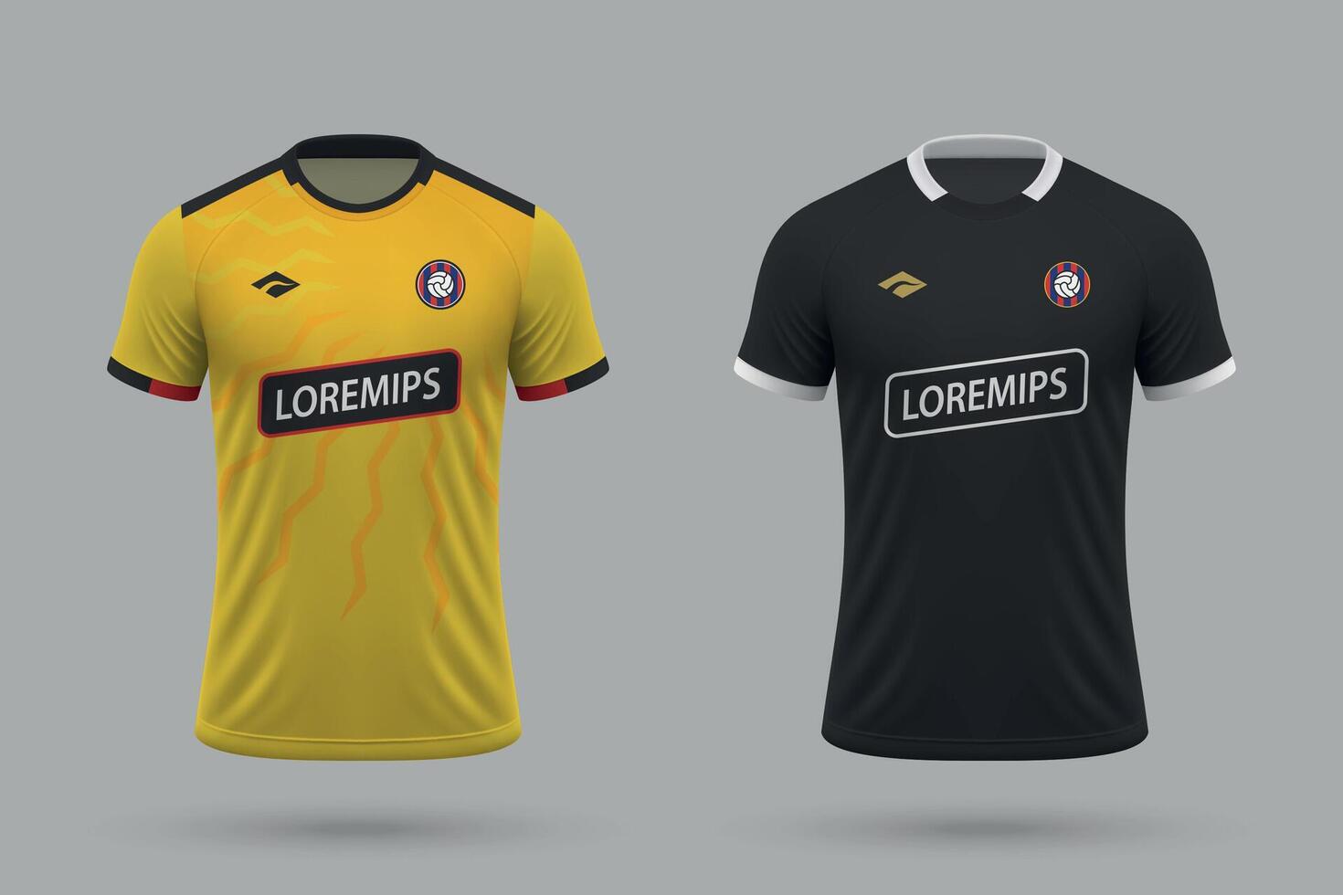 3d realistic soccer home and away jersey in Barcelona de Guayaquil style, football kit template vector