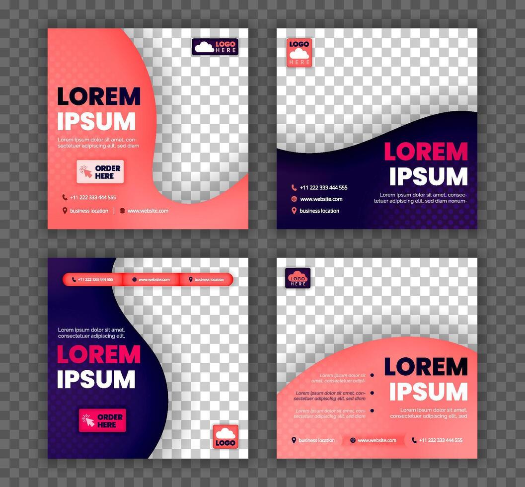 Modern Social Media Post Template with Pink and Purple Gradient Design for Tech, Carpentry, and Plumbing Service Ads vector