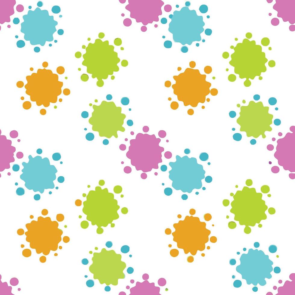 Colorful paint splatter seamless pattern. vector