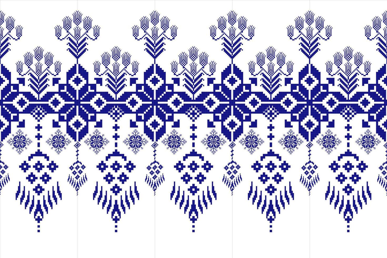 Flower ethnic pixel pattern,Aztec style,abstract background.design for texture,fabric,clothing,decoration,print,sarong. vector