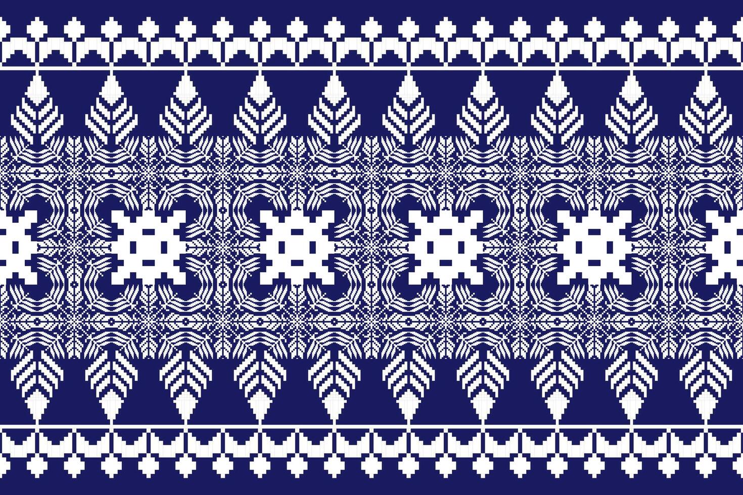 Geometric floral pattern background flower ethnic pixel pattern. vector