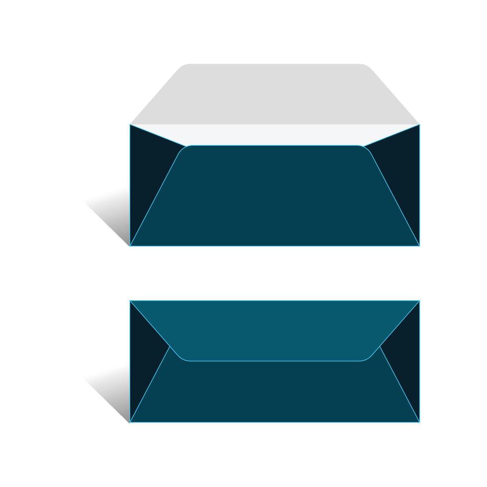 Envelope template, With 3D Box, Size 8.625 x 3.625, File vector