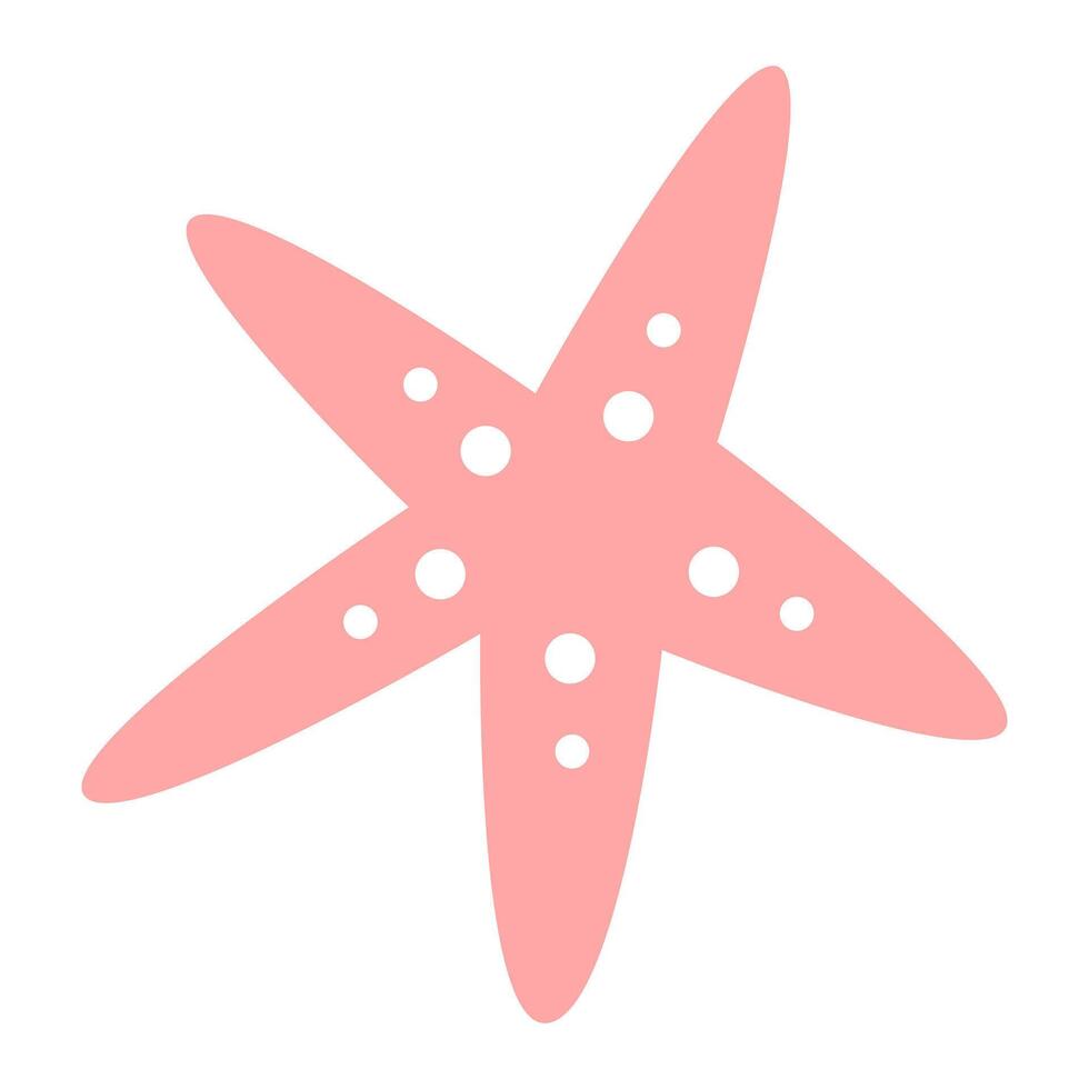 Starfish in flat style isolated on white background. Summer clipart. vector