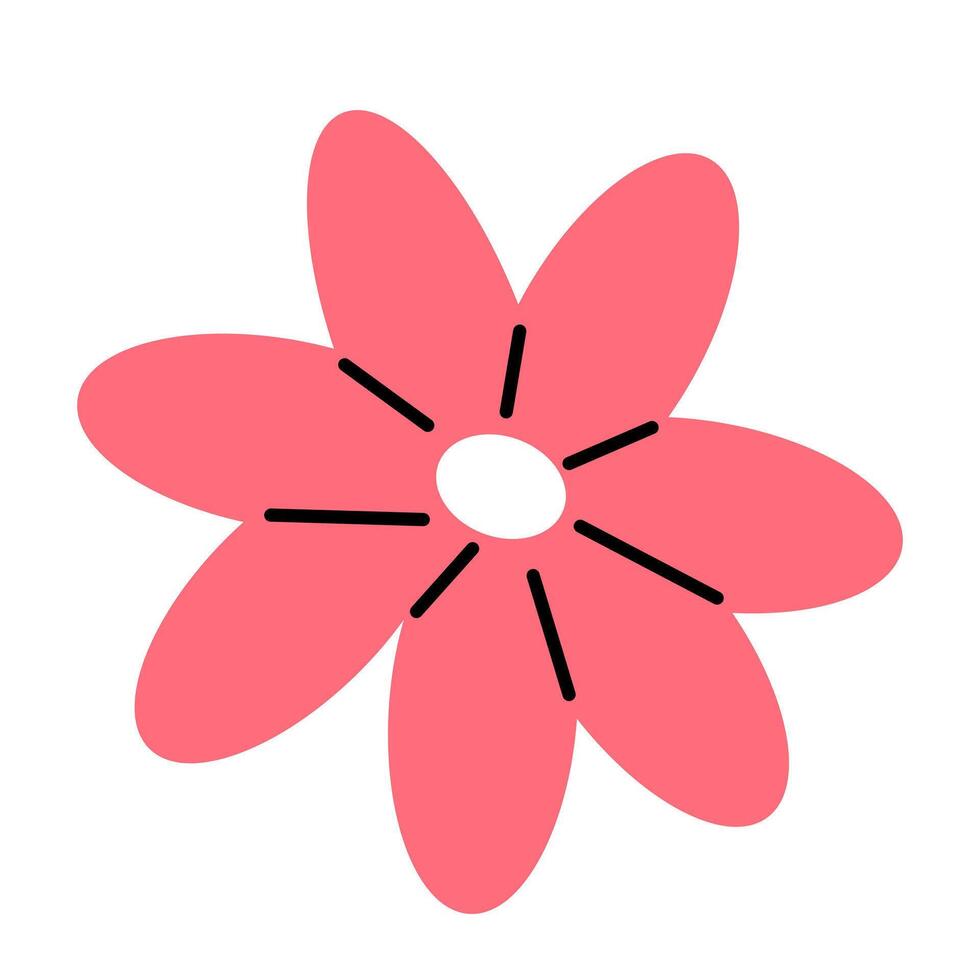 PCute pink flower isolated on white background. flat illustration. vector
