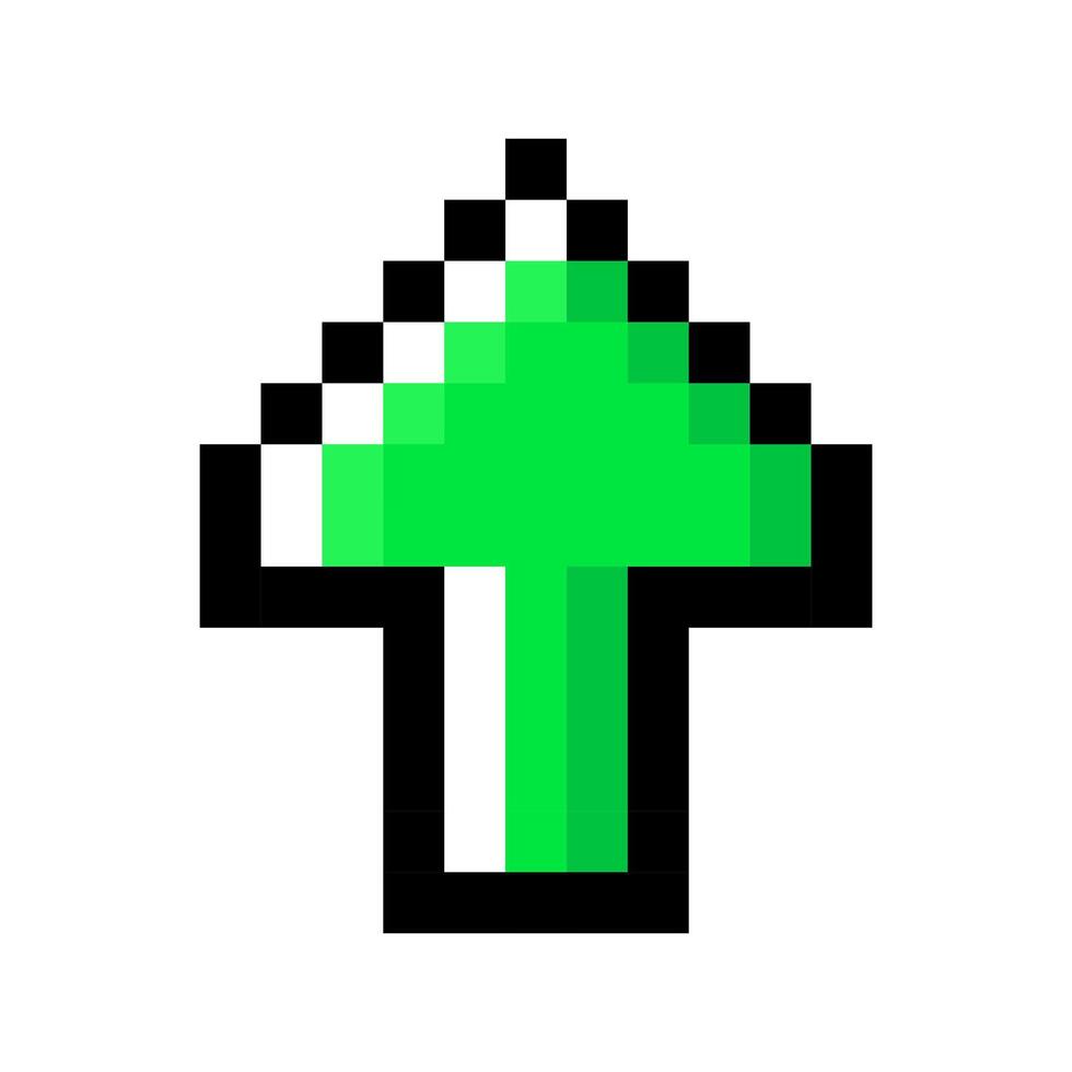 Up arrow pixel art isolated on a white background. 8 bit illustration. vector