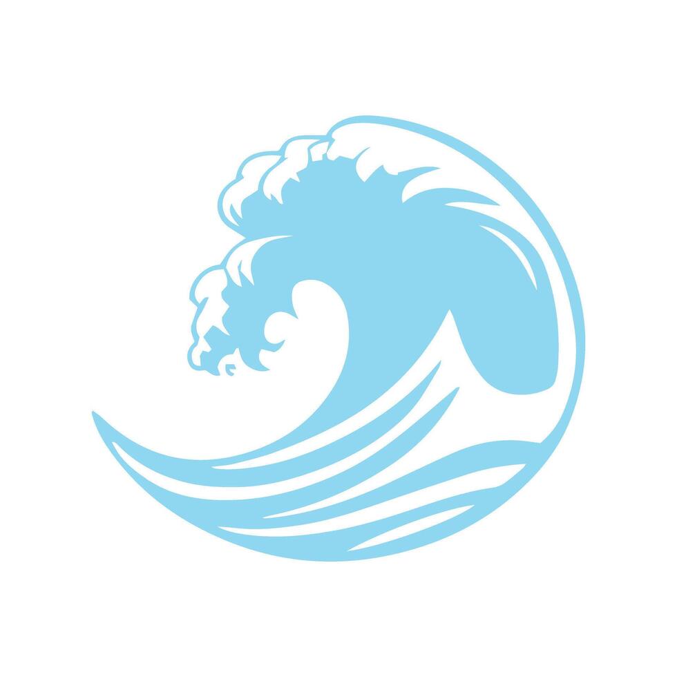A blue wave with a white background vector