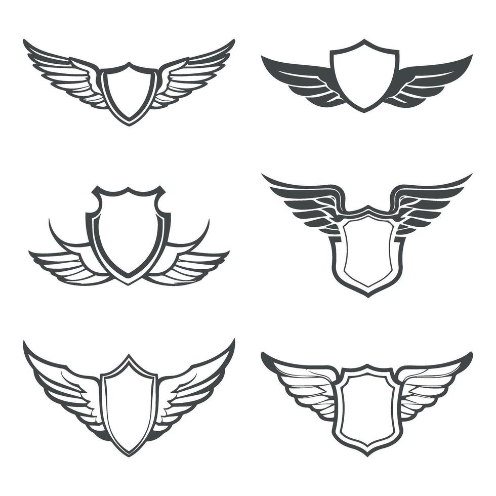 Wing Shield Design Collection vector