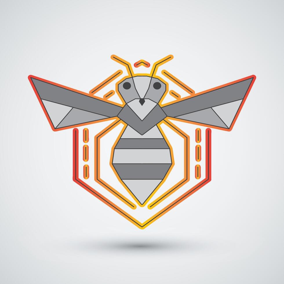 Modern bee logo can be used for company logo or clothing geometric design vector