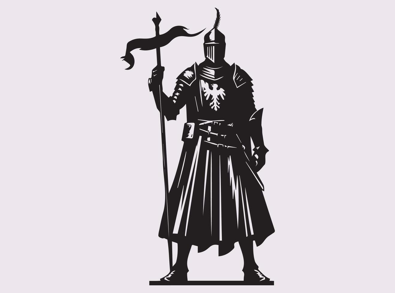 Knight Silhouette for Ancient Warriors, Historic Battles, and Combat Scenes vector