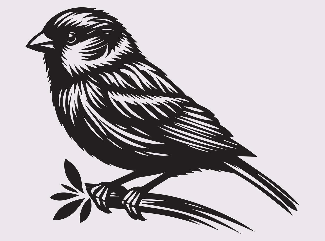 Sparrow Bird Silhouette, Simple and Stylish Bird Art vector