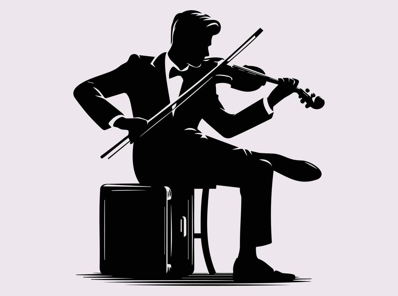 Silhouette of a Violinist in a Live Performance vector