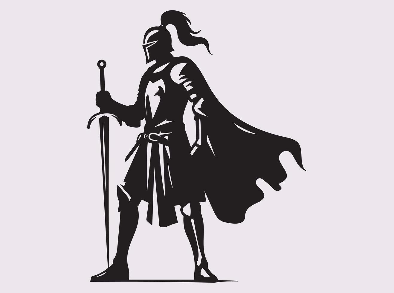 Knight Silhouette for Sword Fighters, Legendary Battles, and Noble Warriors vector